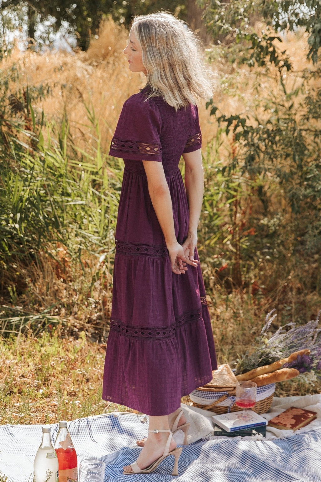 Loveland Geo Lace Maxi Dress | Mulberry