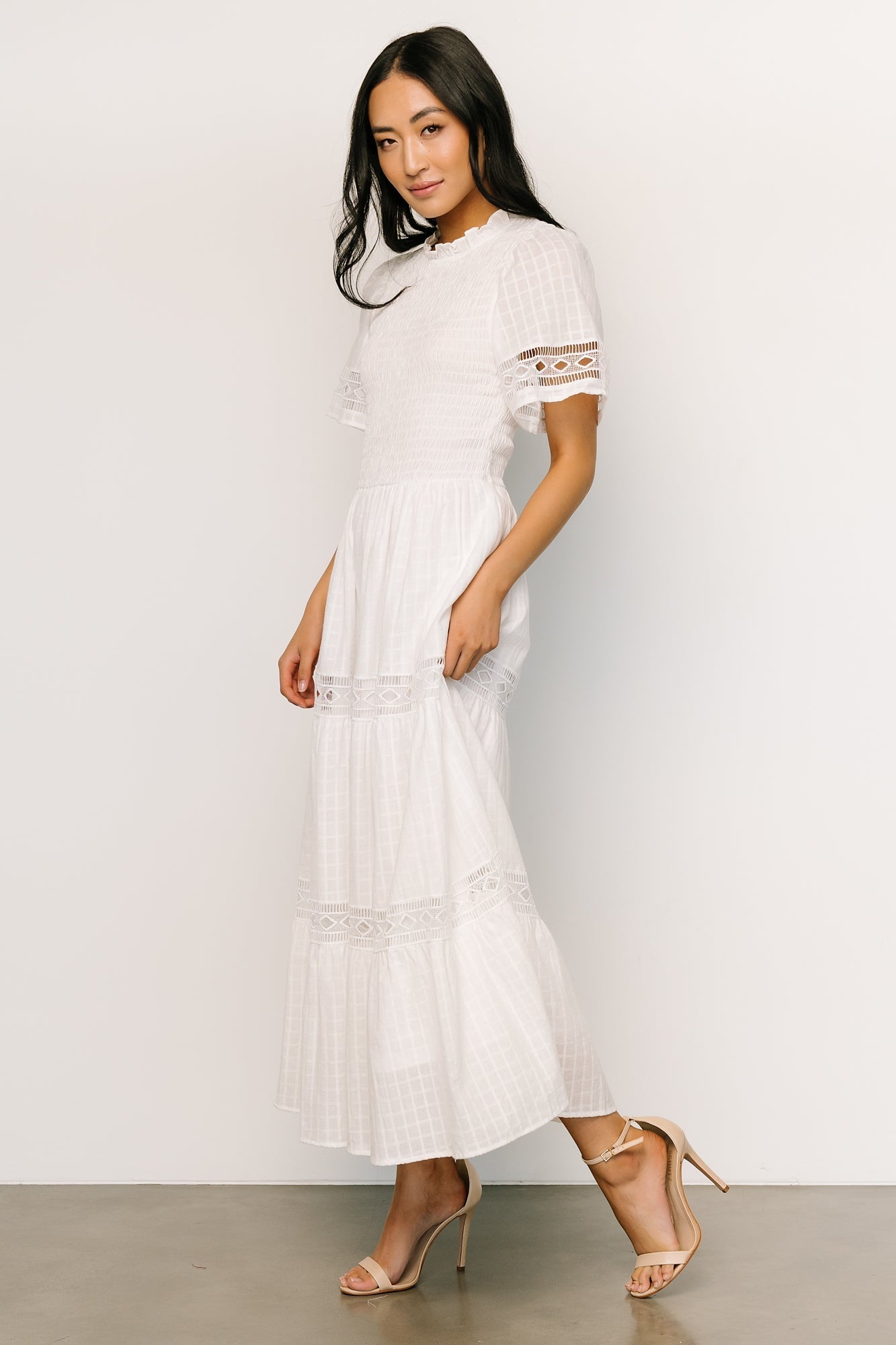 Loveland Geo Lace Maxi Dress | Off White