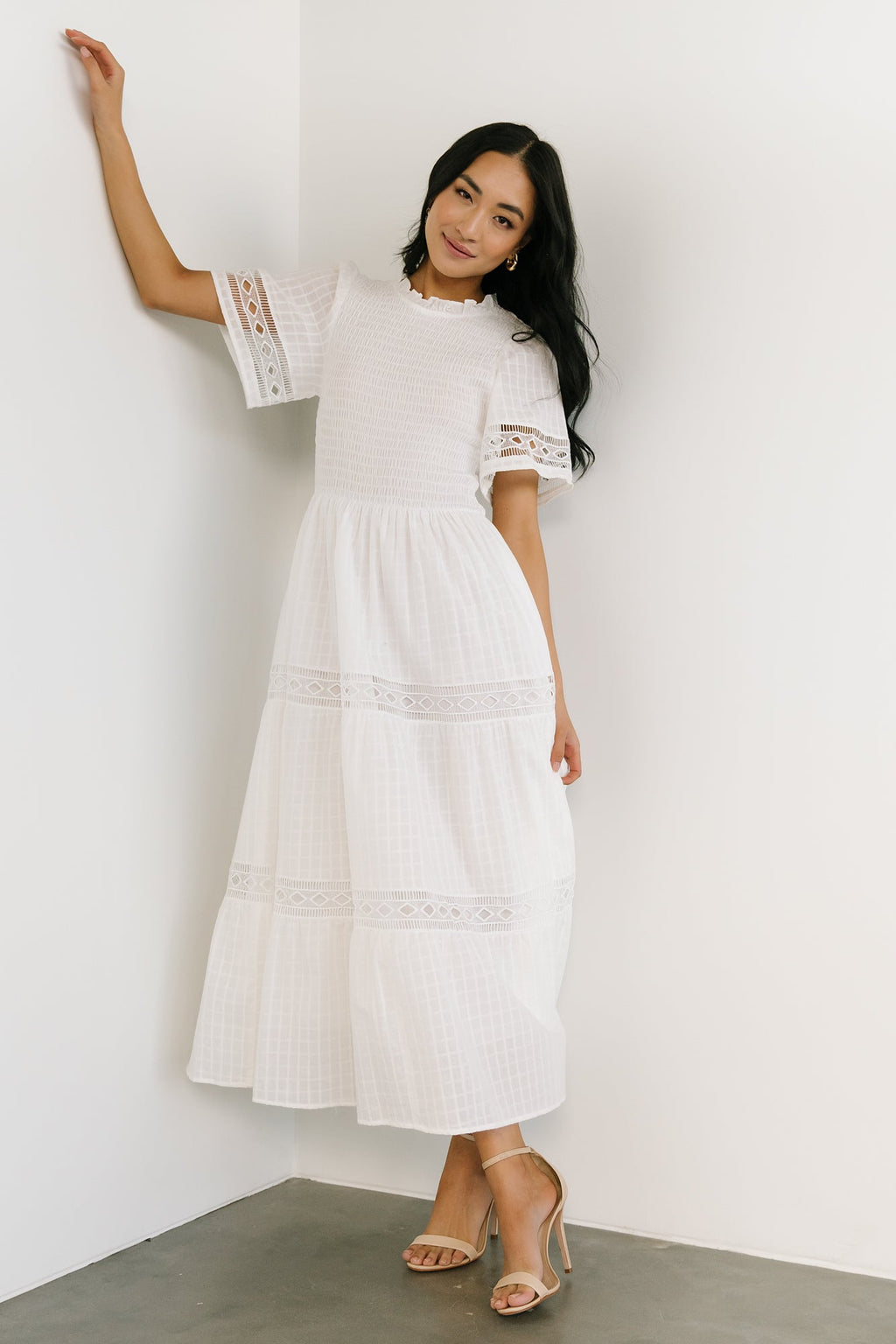 Loveland Geo Lace Maxi Dress | Off White