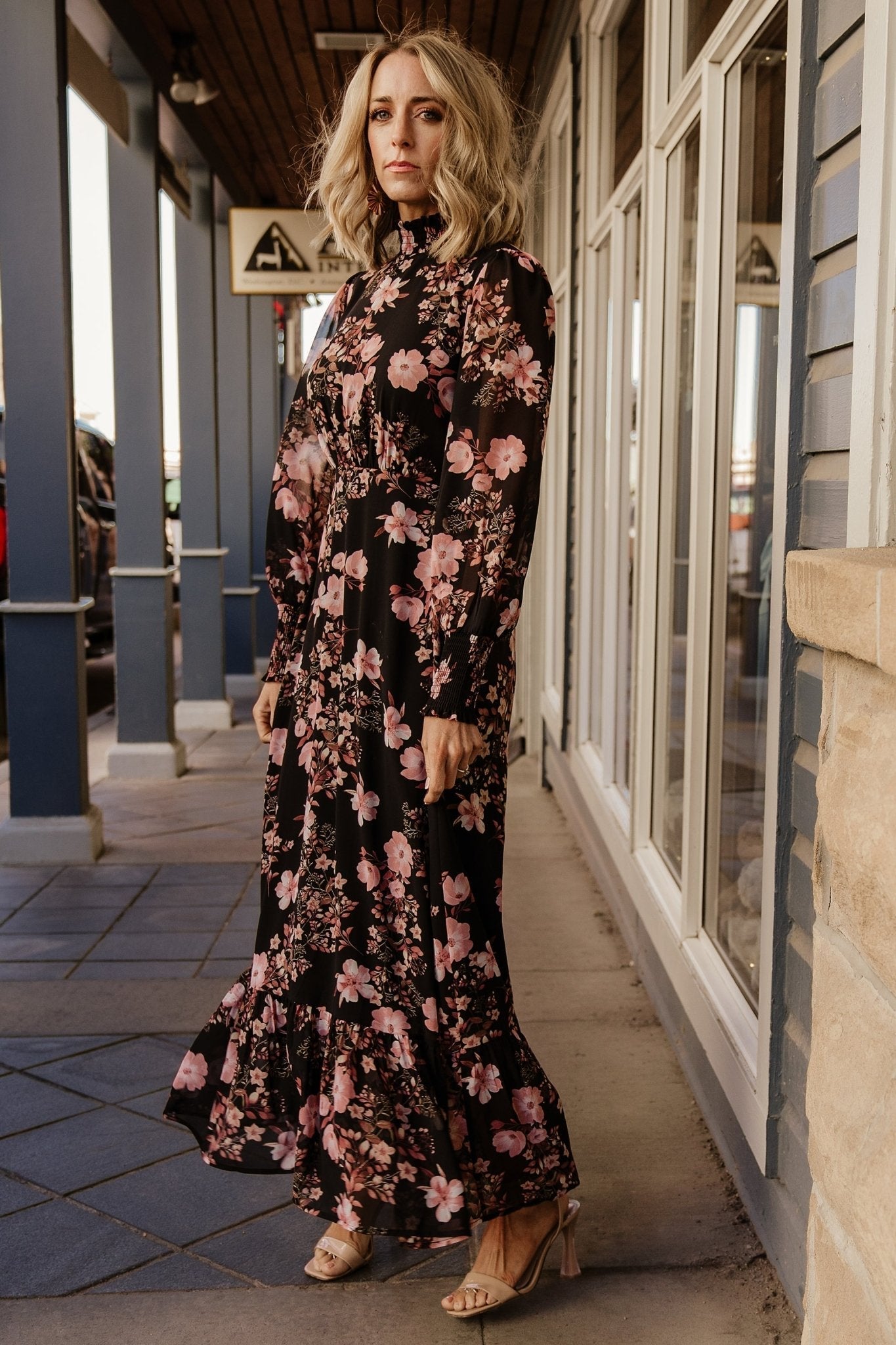 Luciana Maxi Dress | Black + Mauve