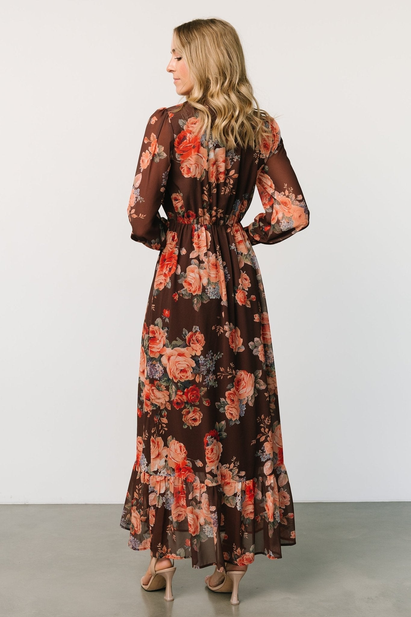 Luciana Maxi Dress | Brown Floral