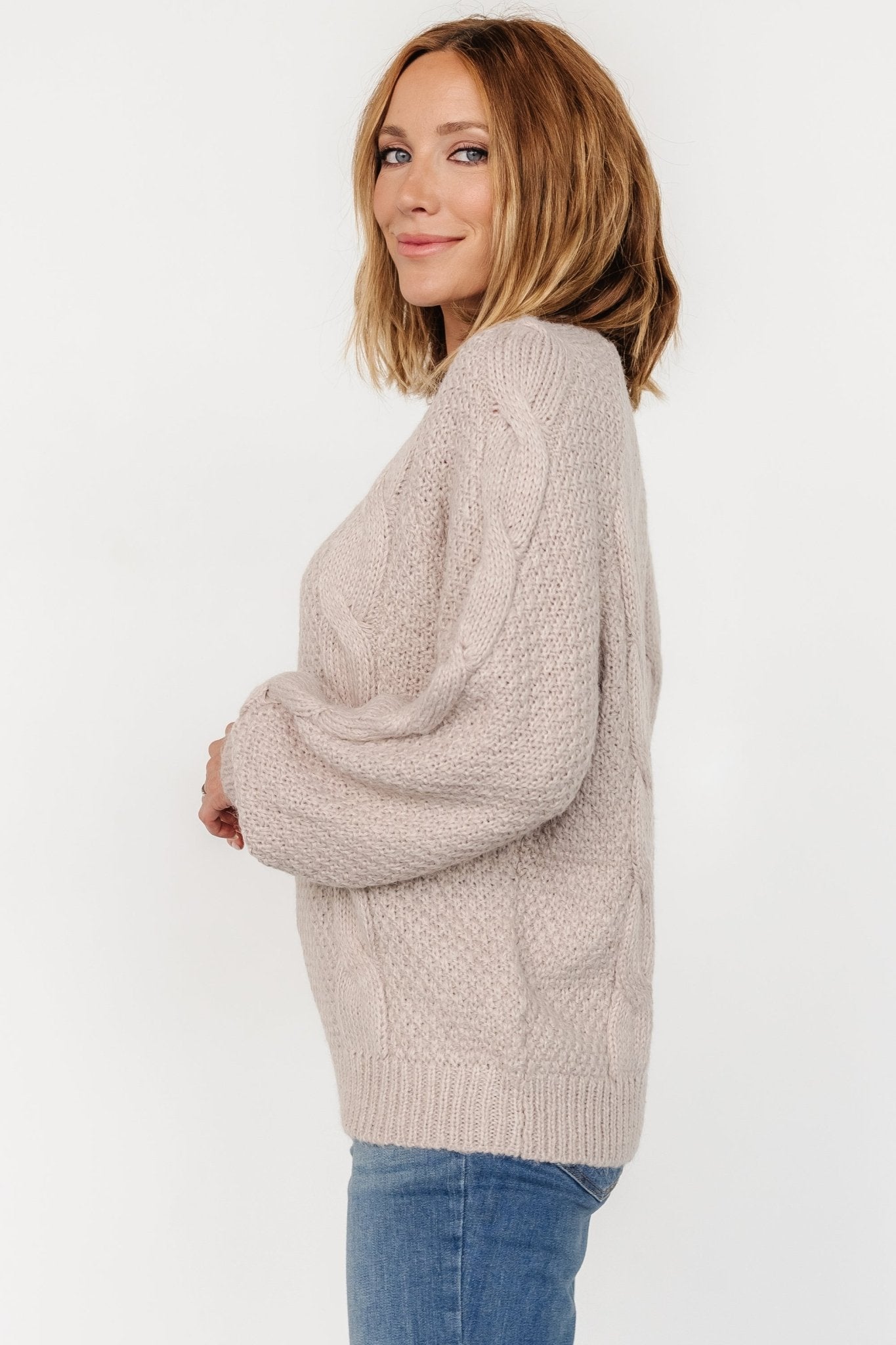 Lukas Cable Knit Sweater | Natural