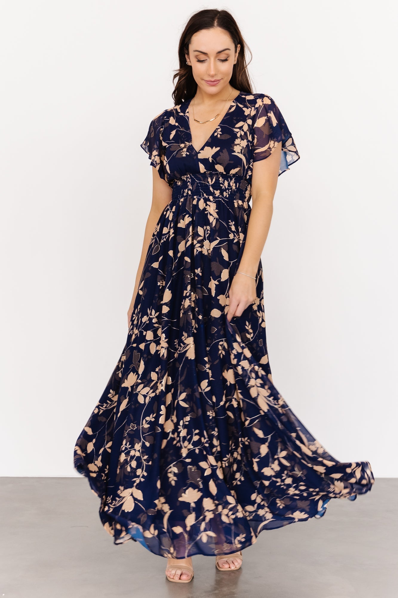 Lynlee Metallic Maxi Dress | Navy