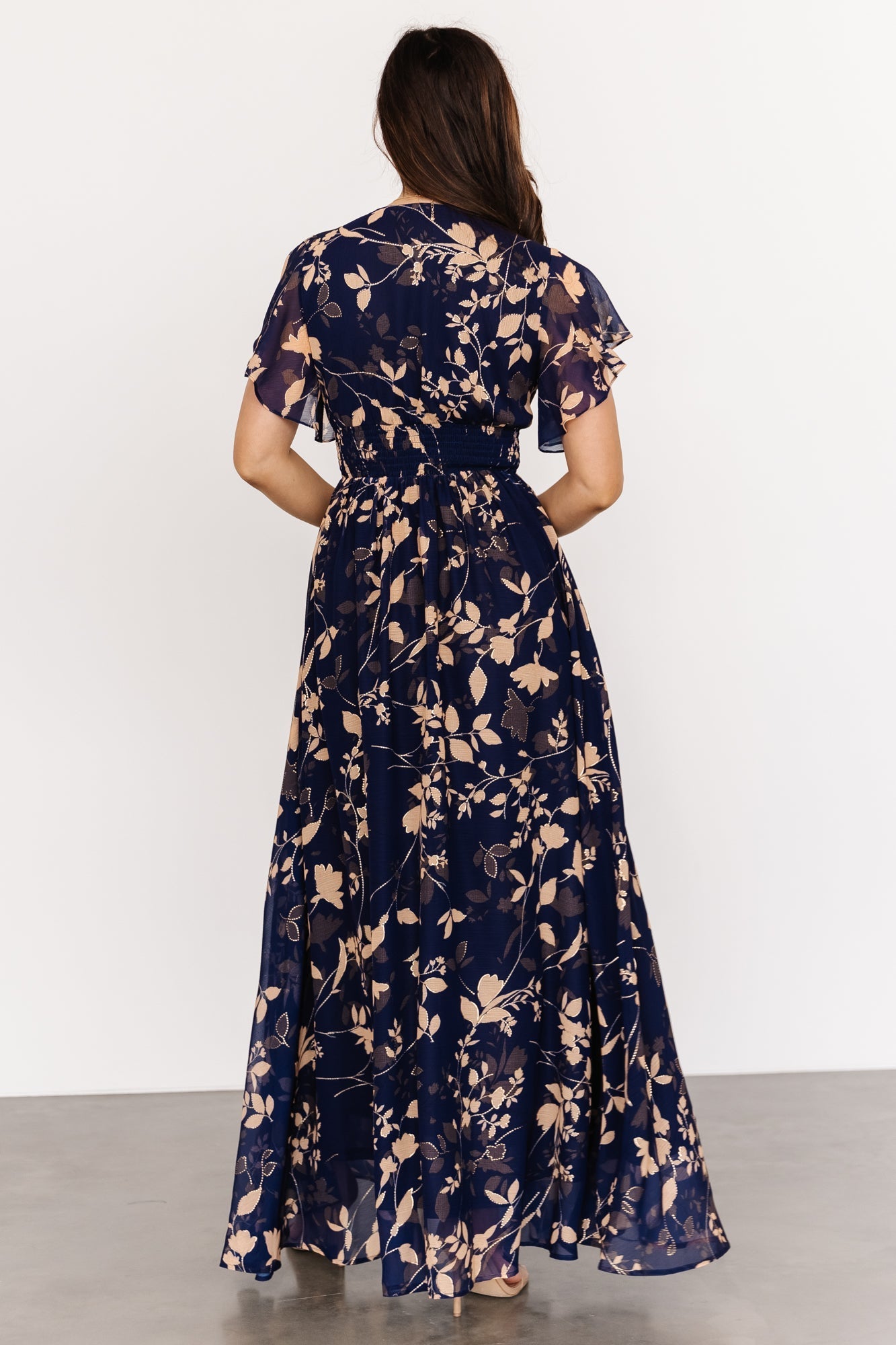 Lynlee Metallic Maxi Dress | Navy