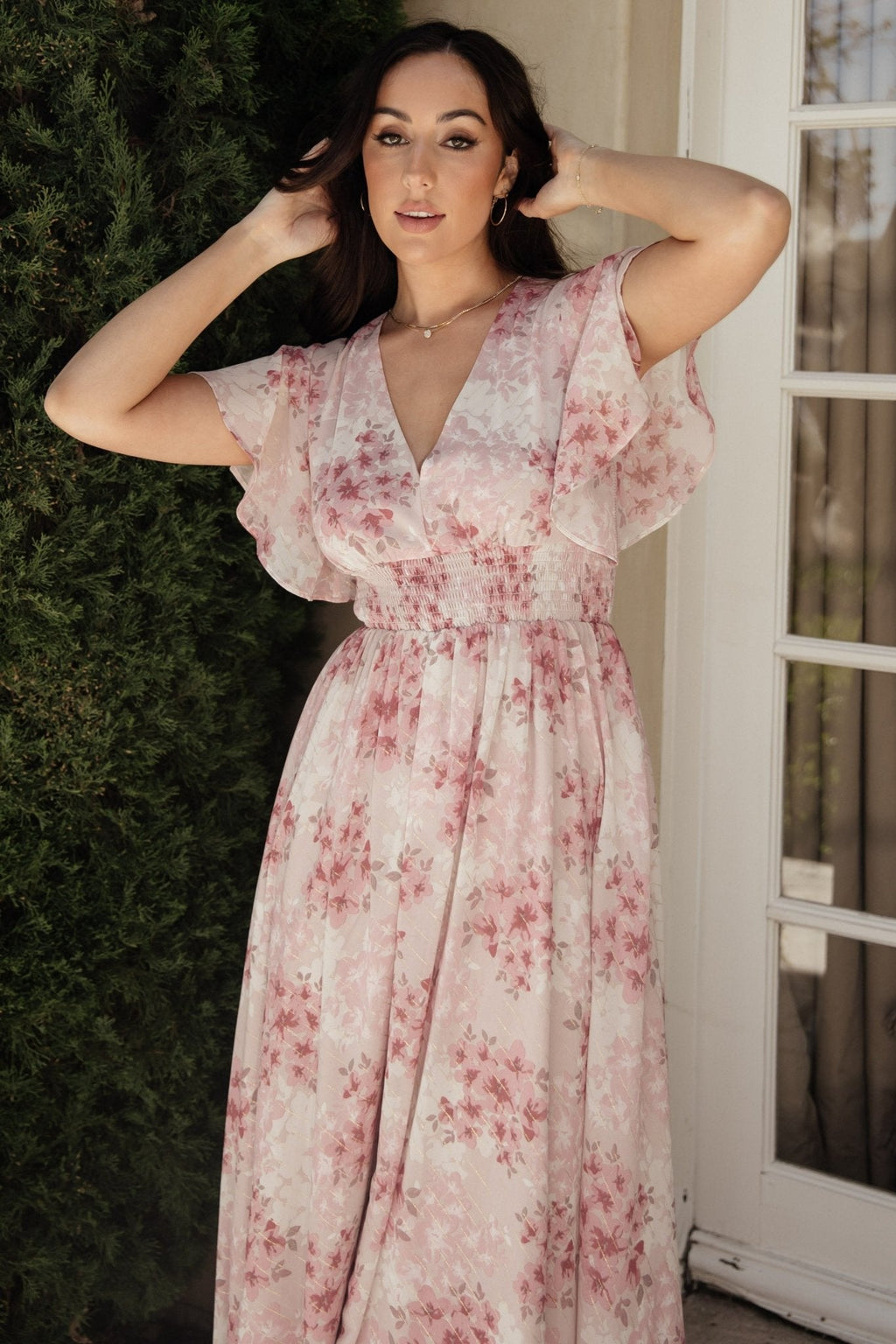 Lynlee Metallic Maxi Dress | Pink Multi