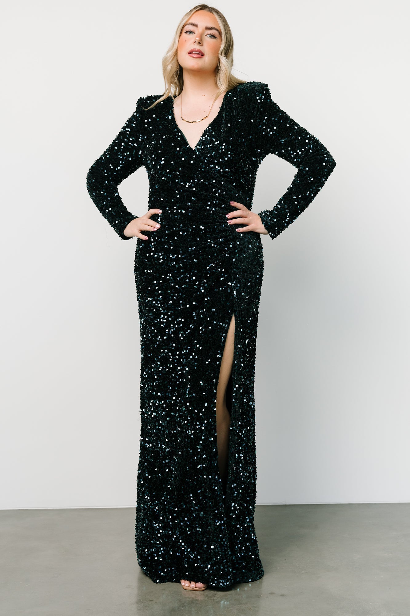 Madonna Sequin Maxi Dress | Emerald