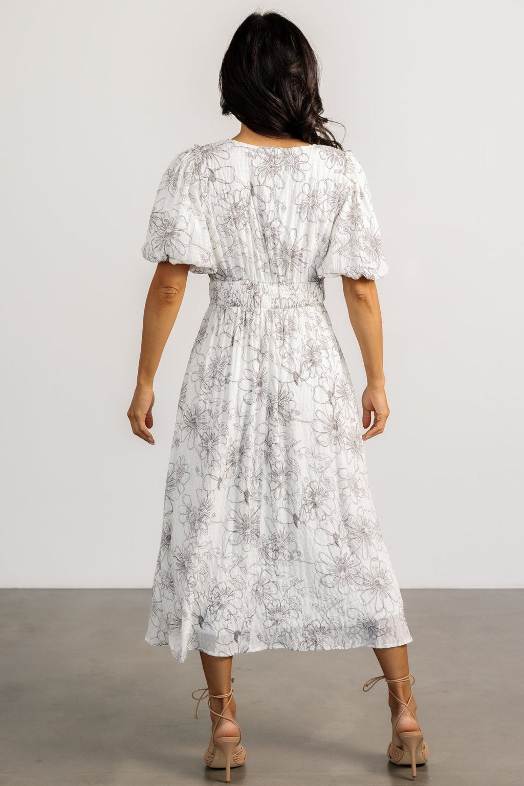 Makenna Midi Dress | Off White Print