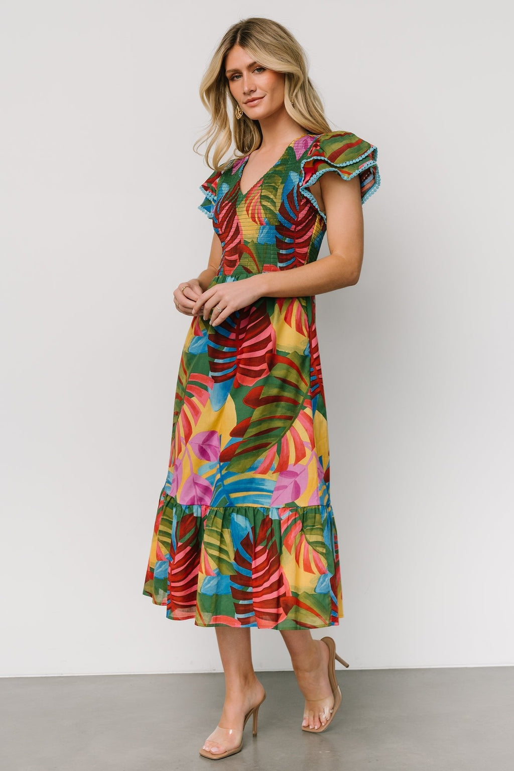 Marielle Smocked Midi Dress | Multi Print