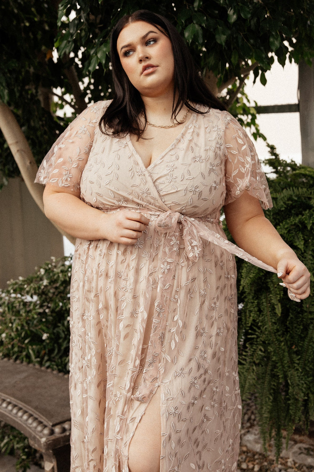 Marseille Embossed Maxi Dress | Champagne