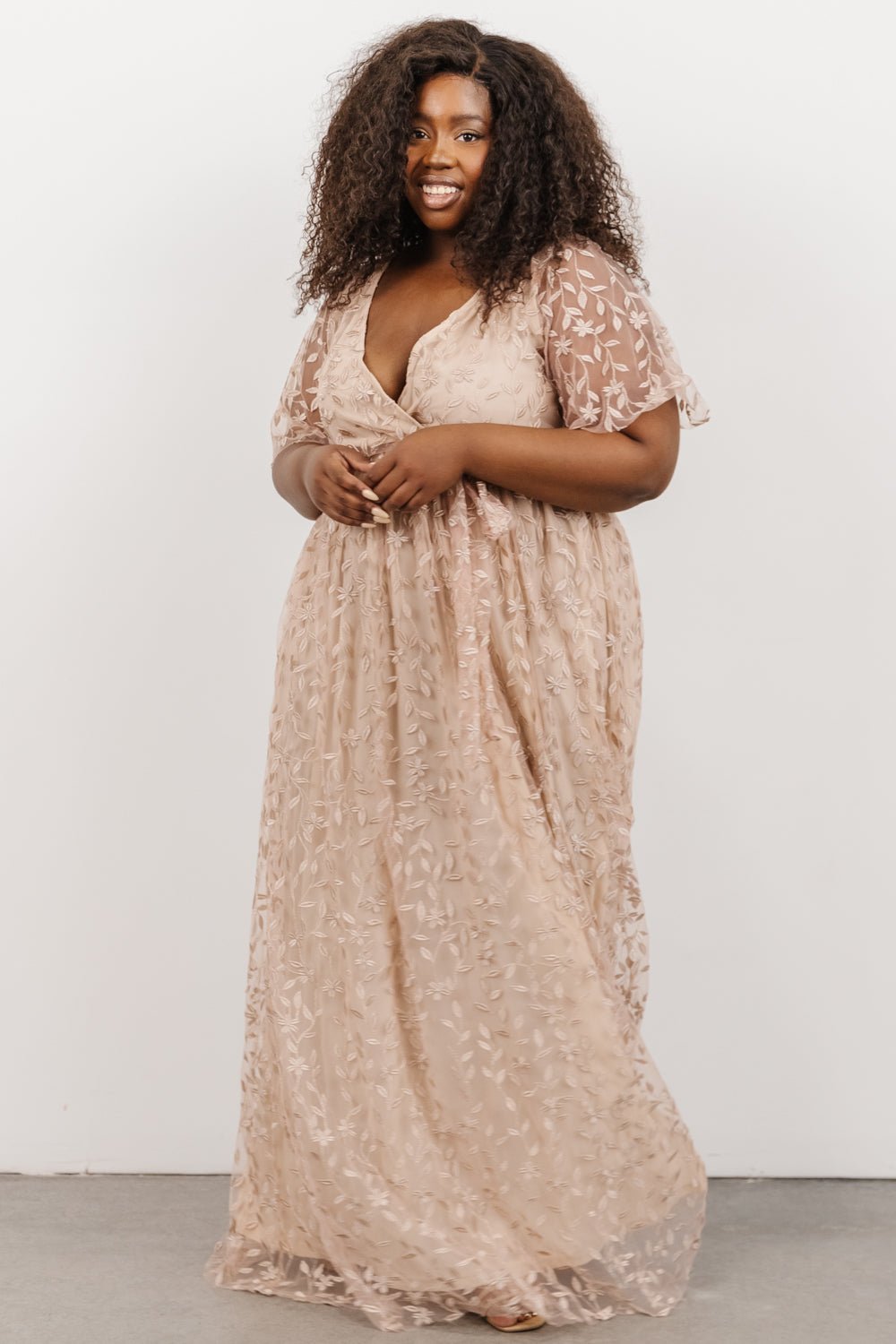 Marseille Embossed Maxi Dress | Champagne