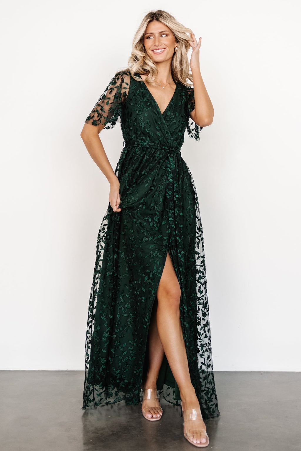 Marseille Embossed Maxi Dress | Green