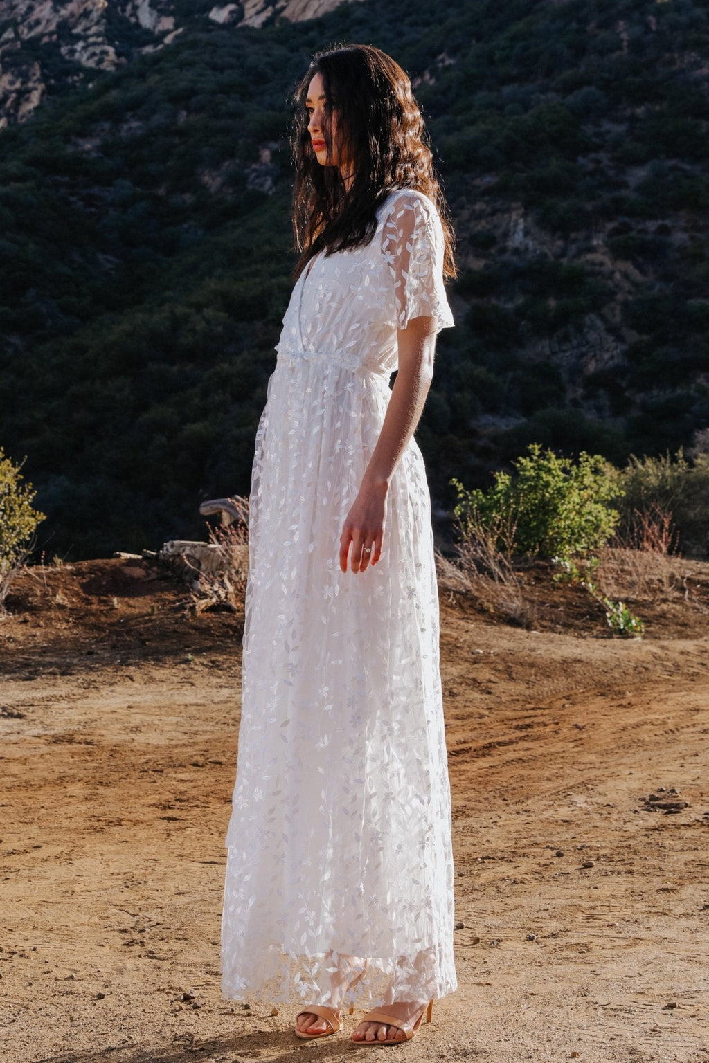 Marseille Embossed Maxi Dress | White