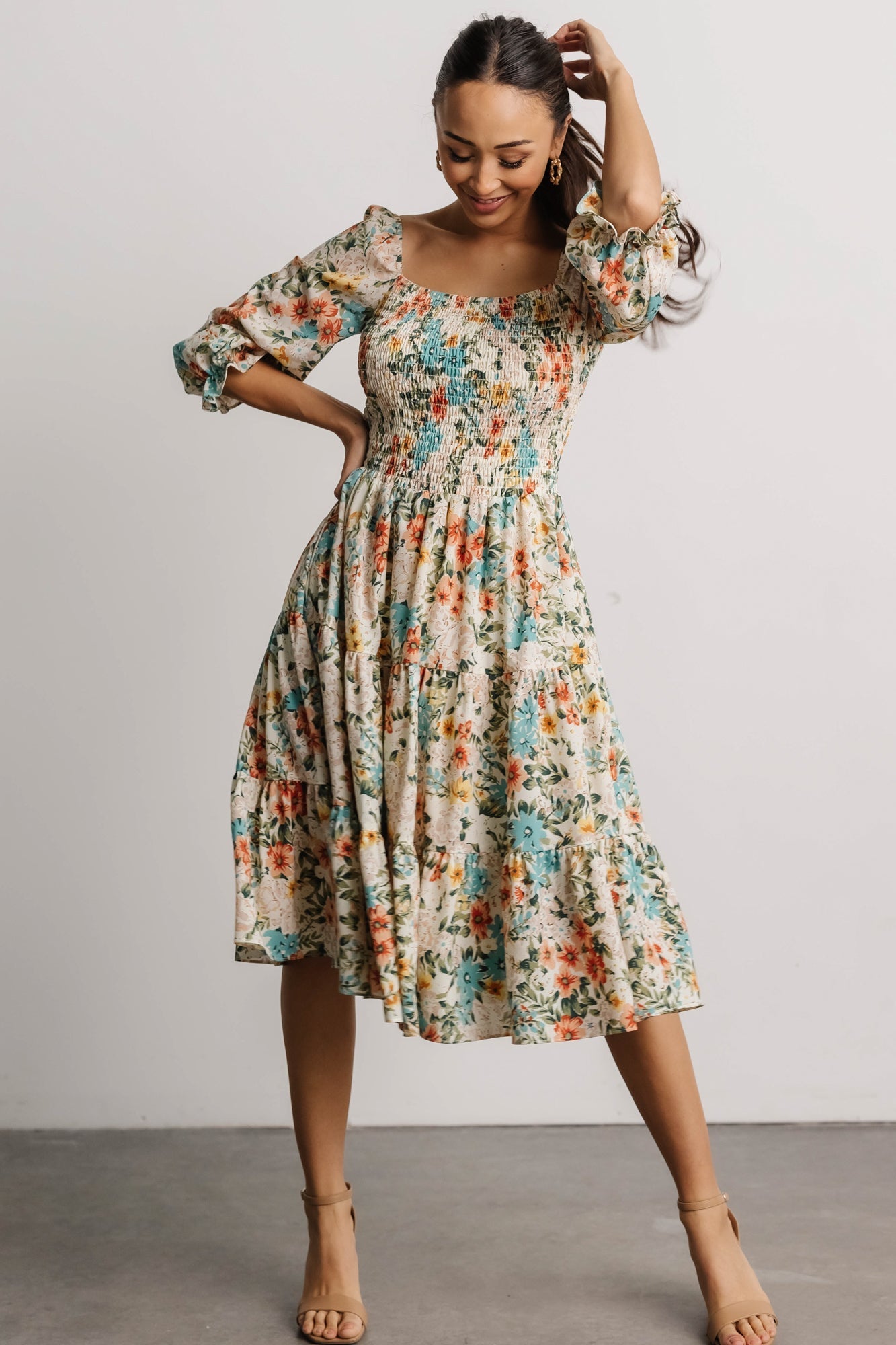 Marta Smocked Midi Dress | Summer Floral