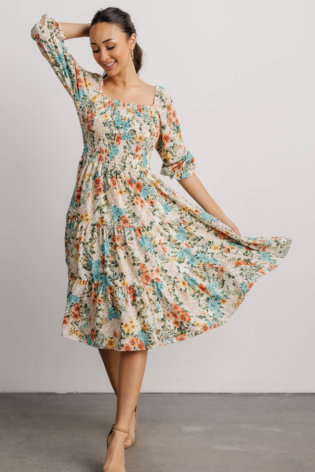 Marta Smocked Midi Dress | Summer Floral