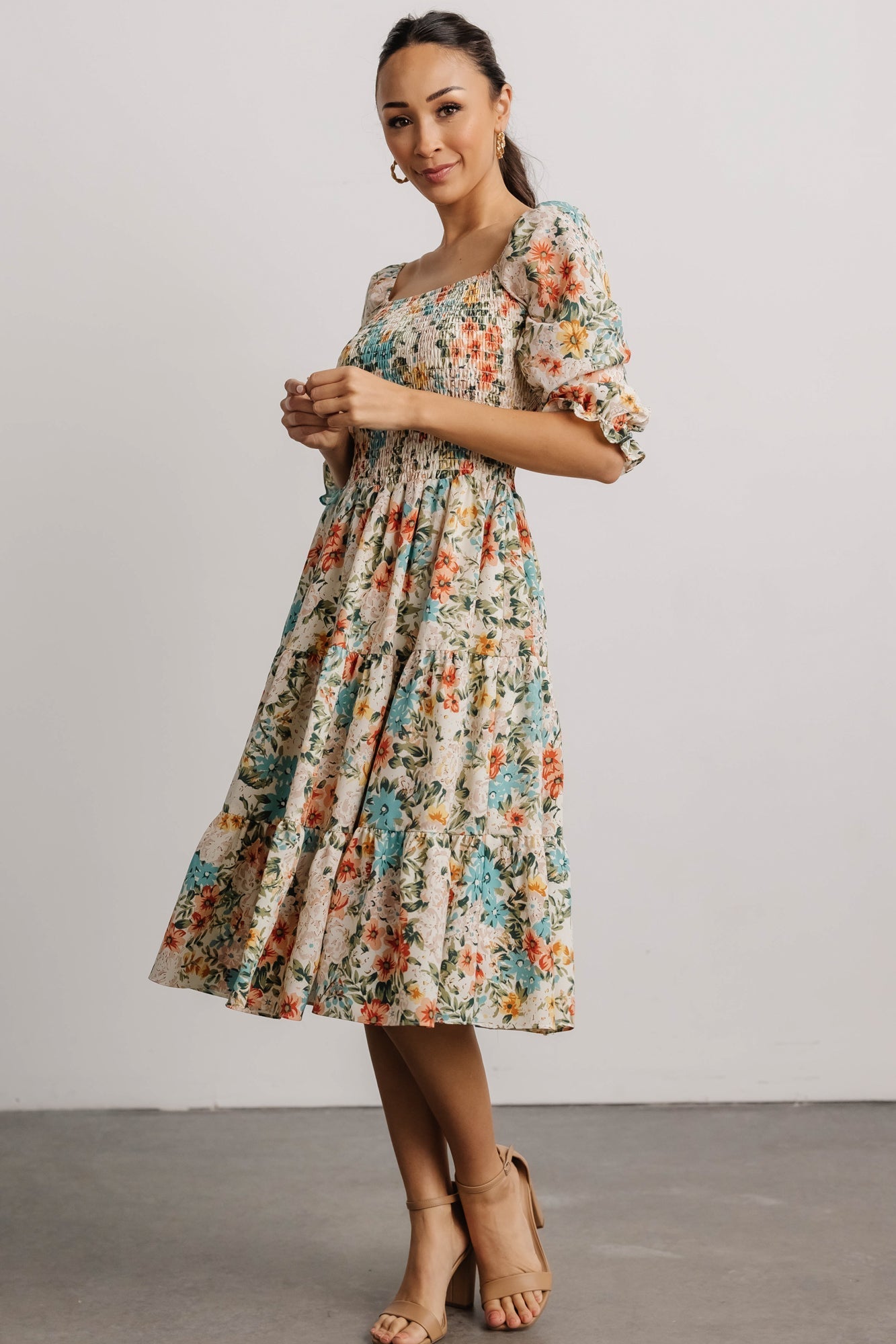 Marta Smocked Midi Dress | Summer Floral