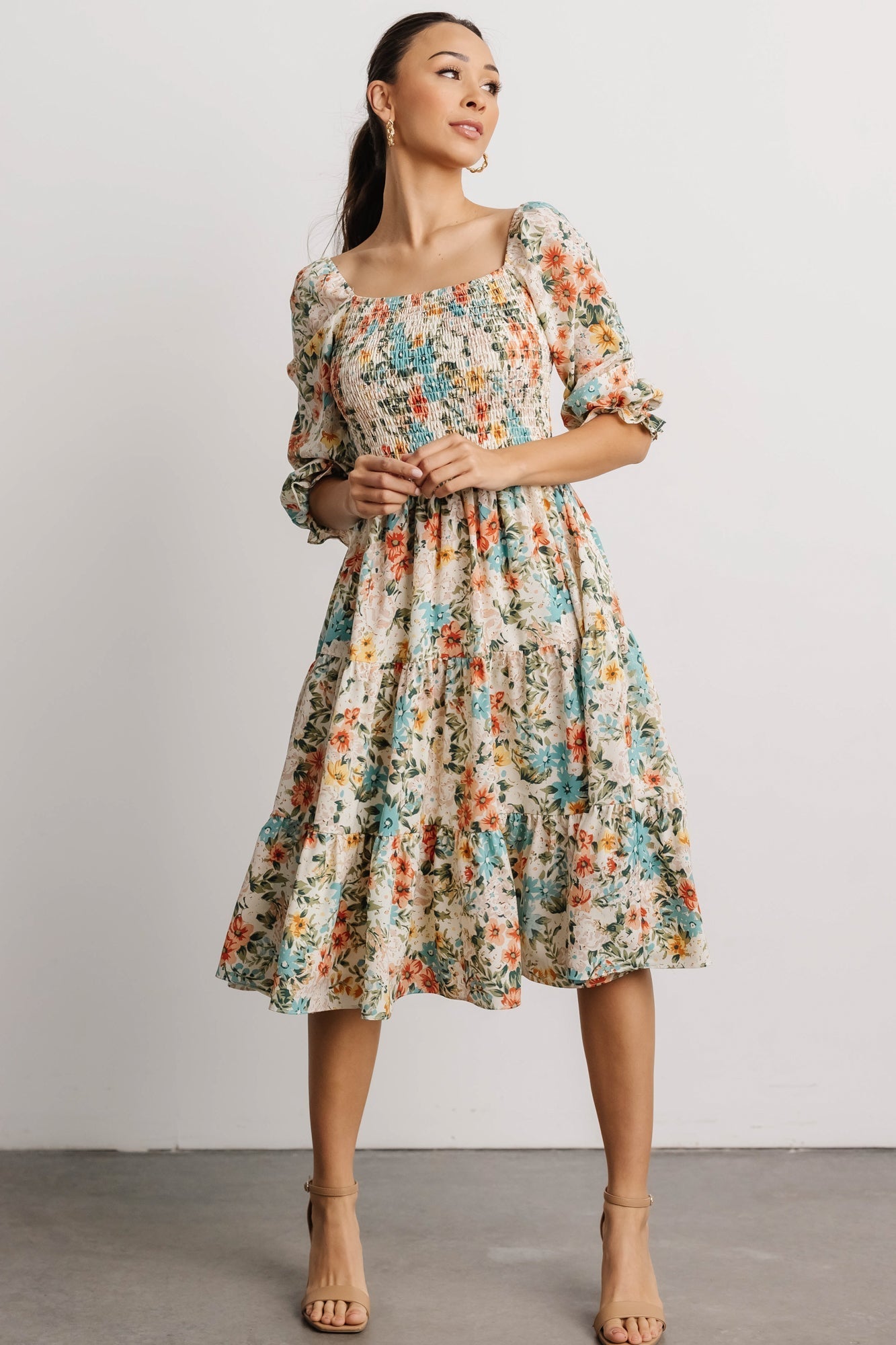 Marta Smocked Midi Dress | Summer Floral