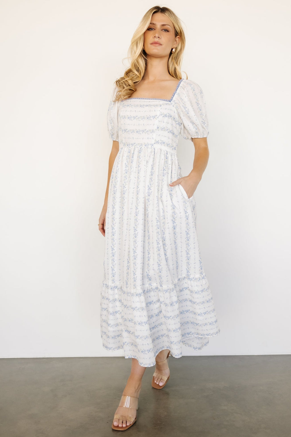 Martine Puff Sleeve Dress | Ivory Multi Floral