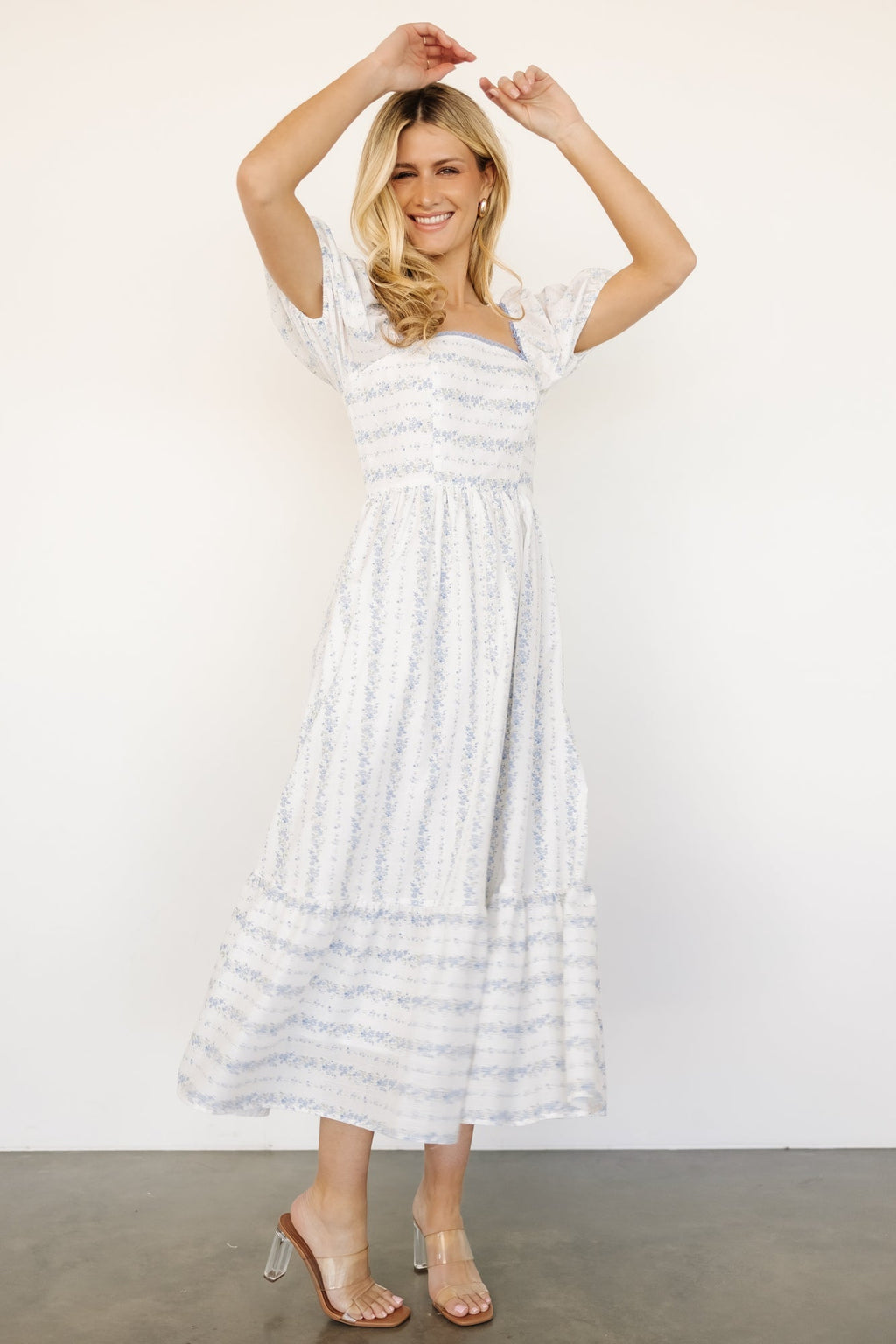 Martine Puff Sleeve Dress | Ivory Multi Floral