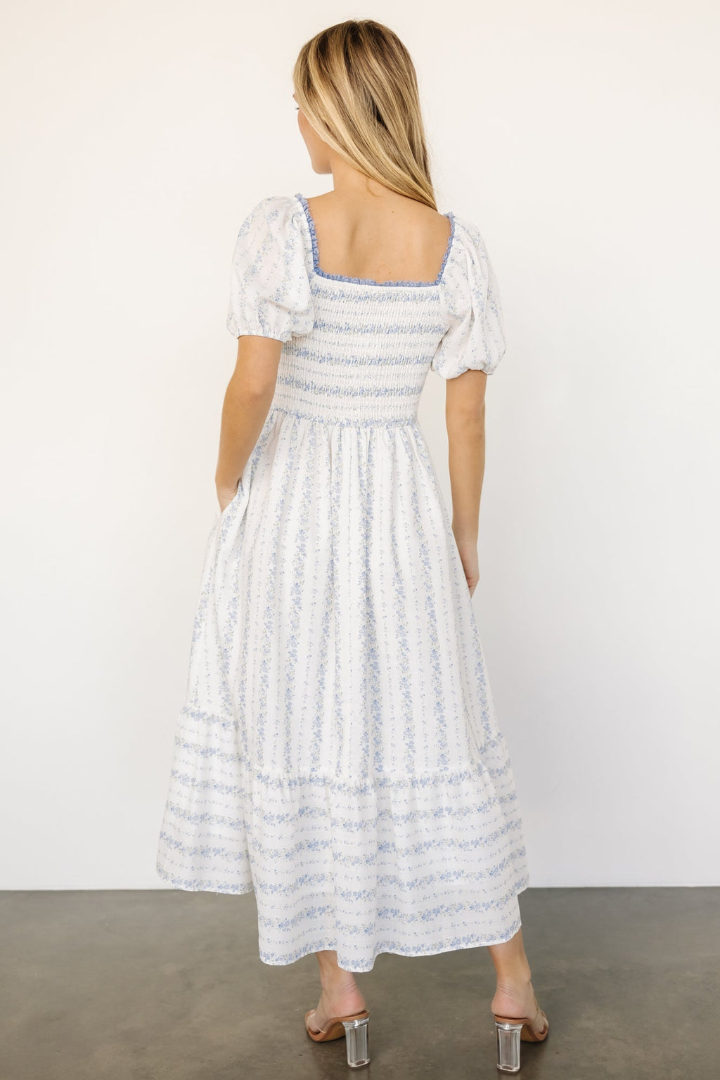 Martine Puff Sleeve Dress | Ivory Multi Floral