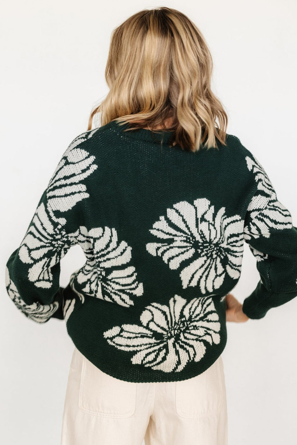 Maude Sweater | Green + Off White