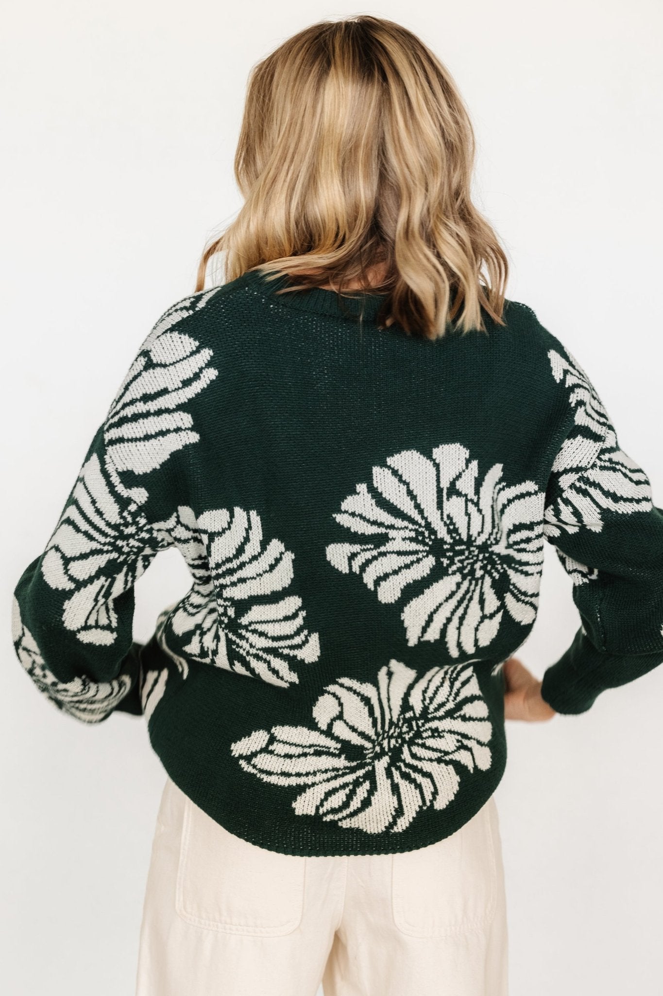 Maude Sweater | Green + Off White