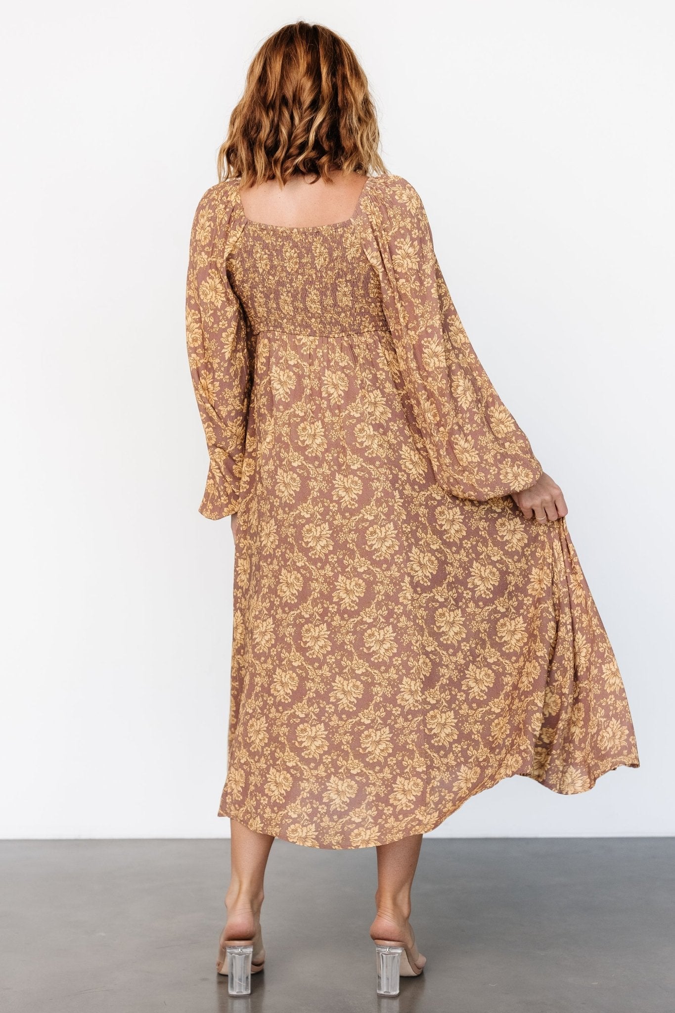 McKinney Dress | Brown + Gold Floral