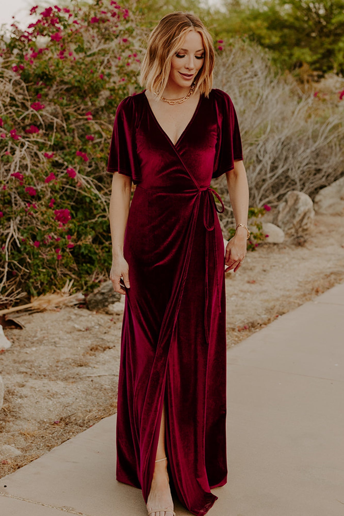 Meghan Velvet Wrap Maxi Dress | Mulberry