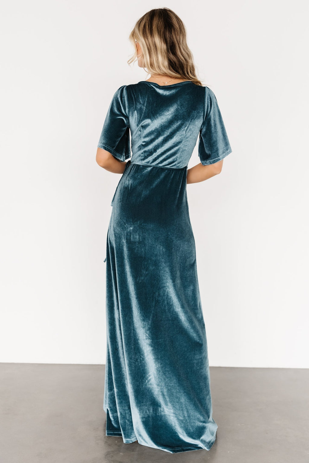 Meghan Velvet Wrap Maxi Dress | Persian Blue