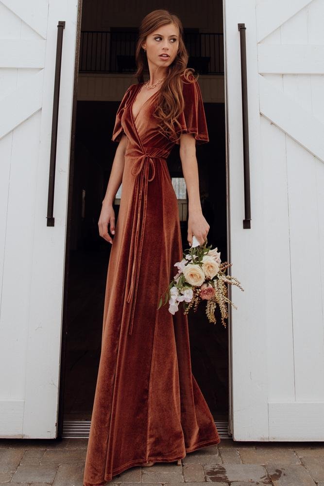 Meghan Velvet Wrap Maxi Dress | Spice