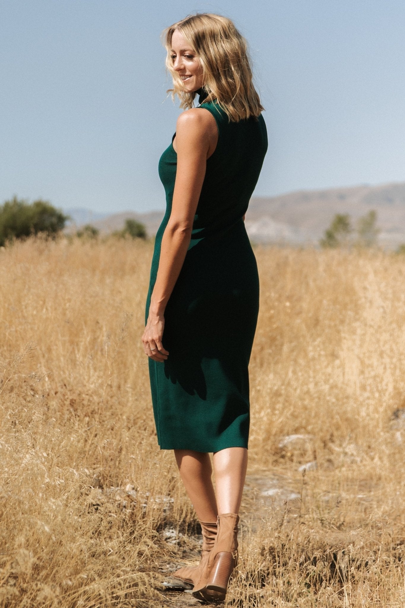 Melbourne Turtleneck Midi Dress | Emerald