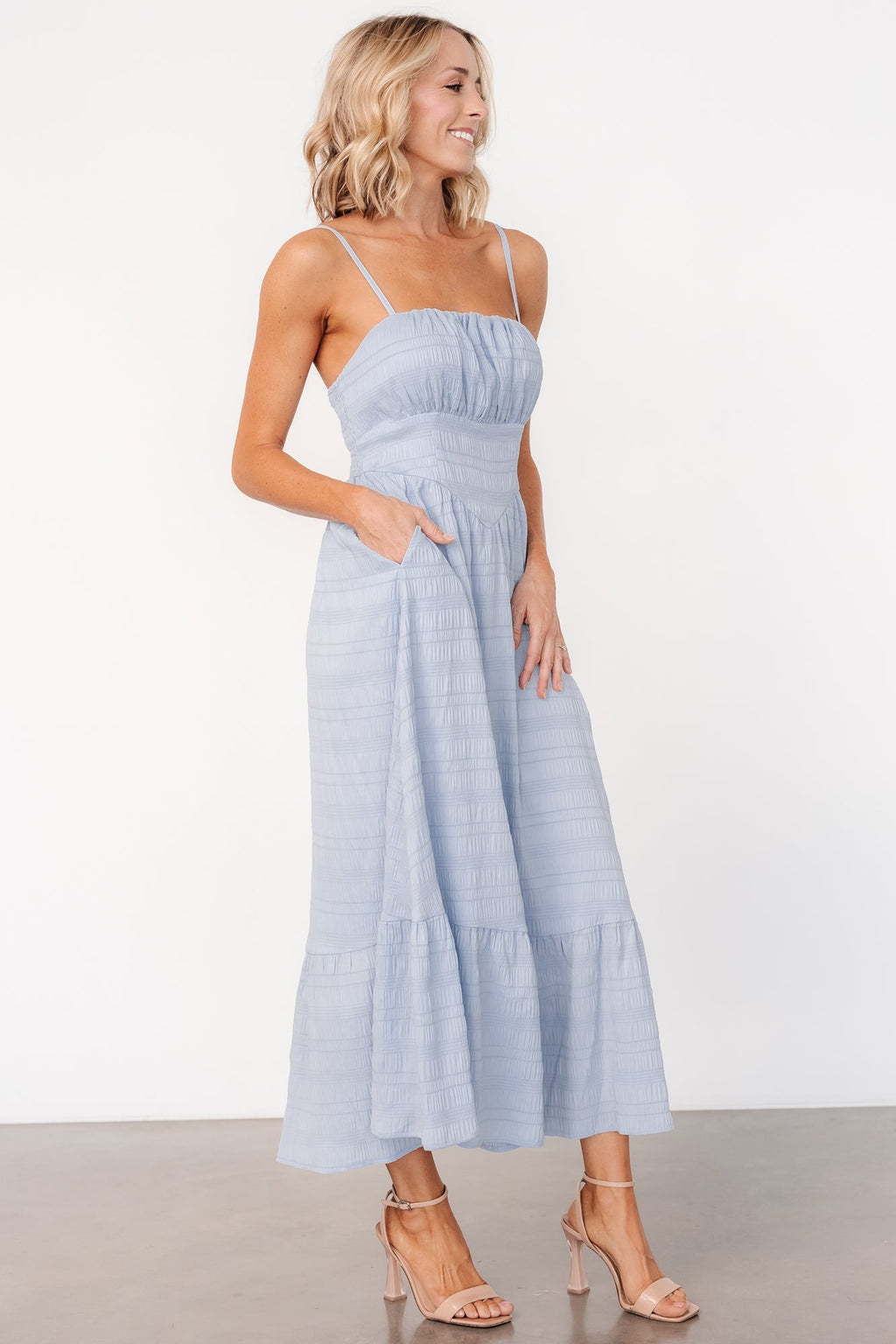 Mikayla Textured Tank Dress | Light Blue