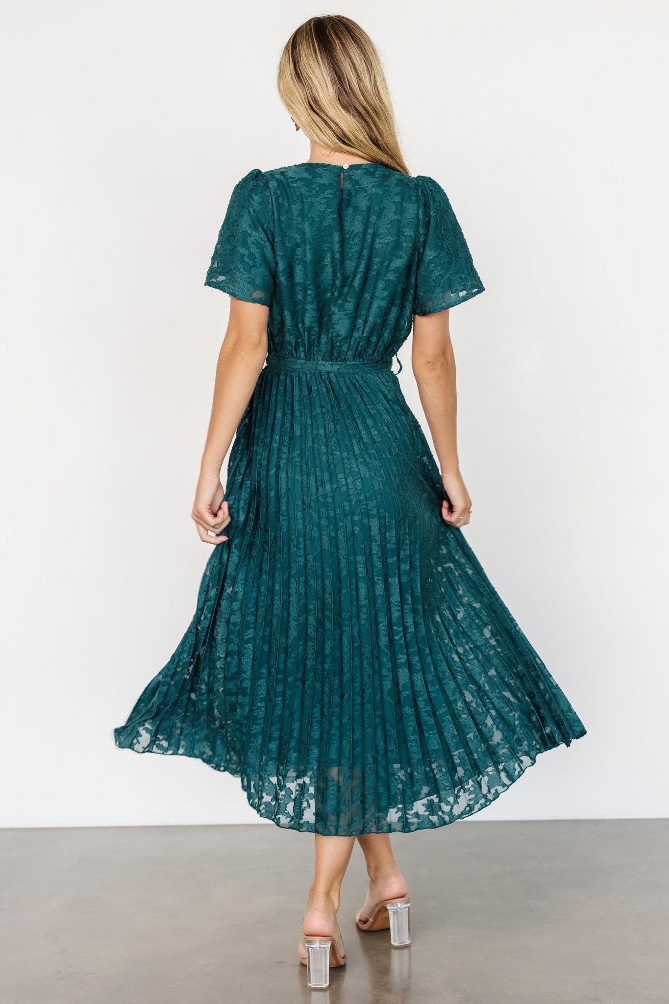 Mindy Pleated Dress | Emerald
