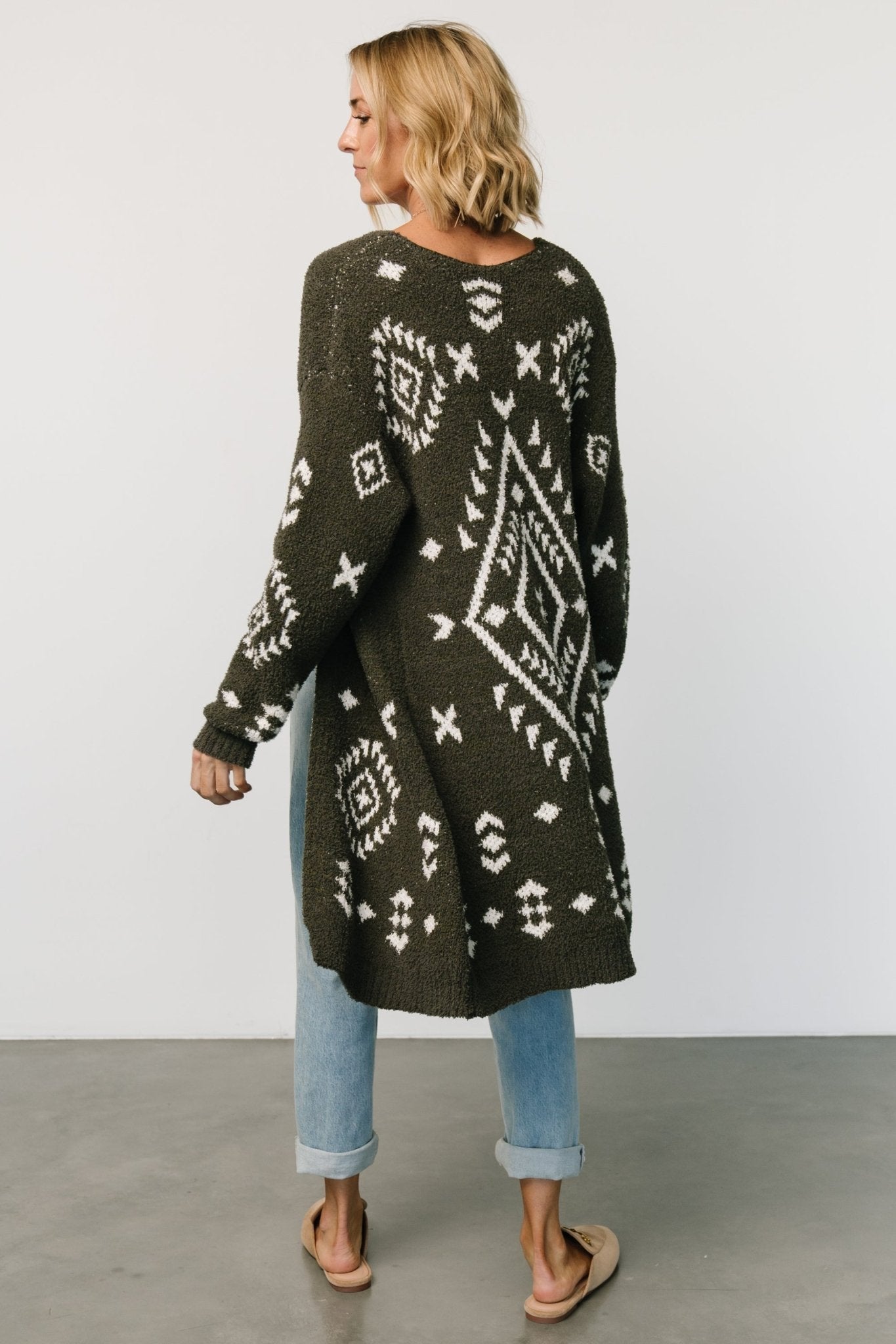 Missoula Oversized Cardigan | Olive + Off White