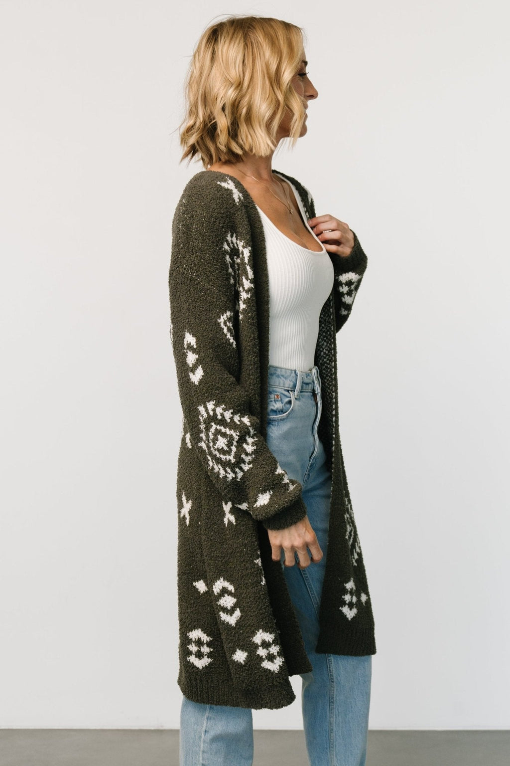 Missoula Oversized Cardigan | Olive + Off White