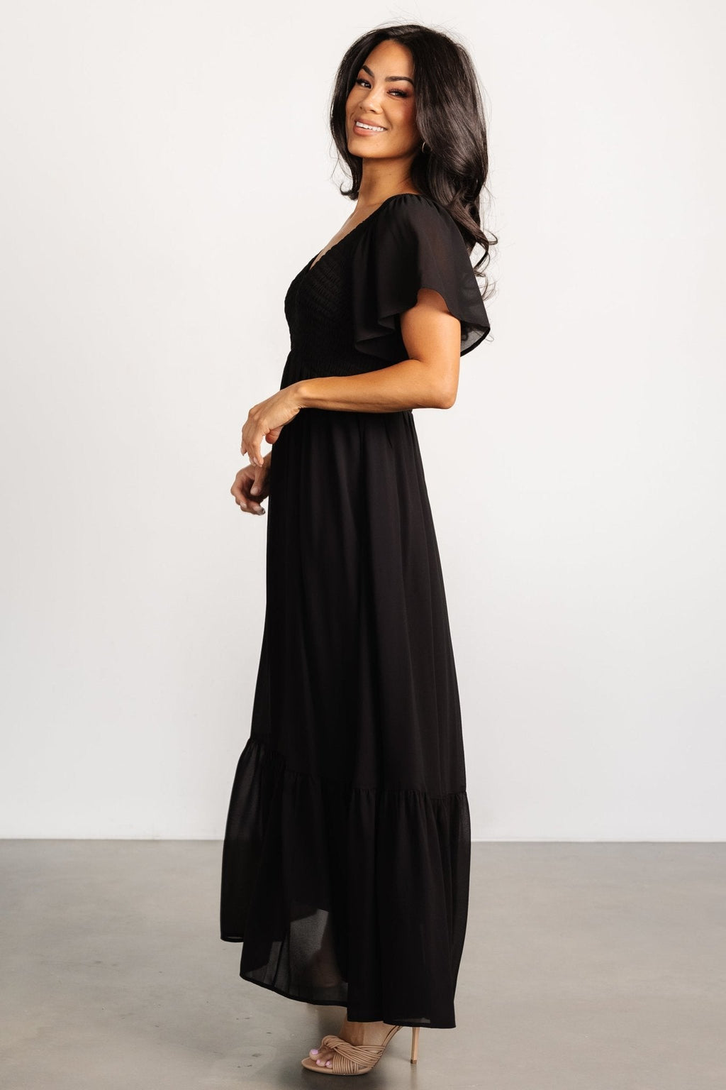 Monica Smocked Dress | Black