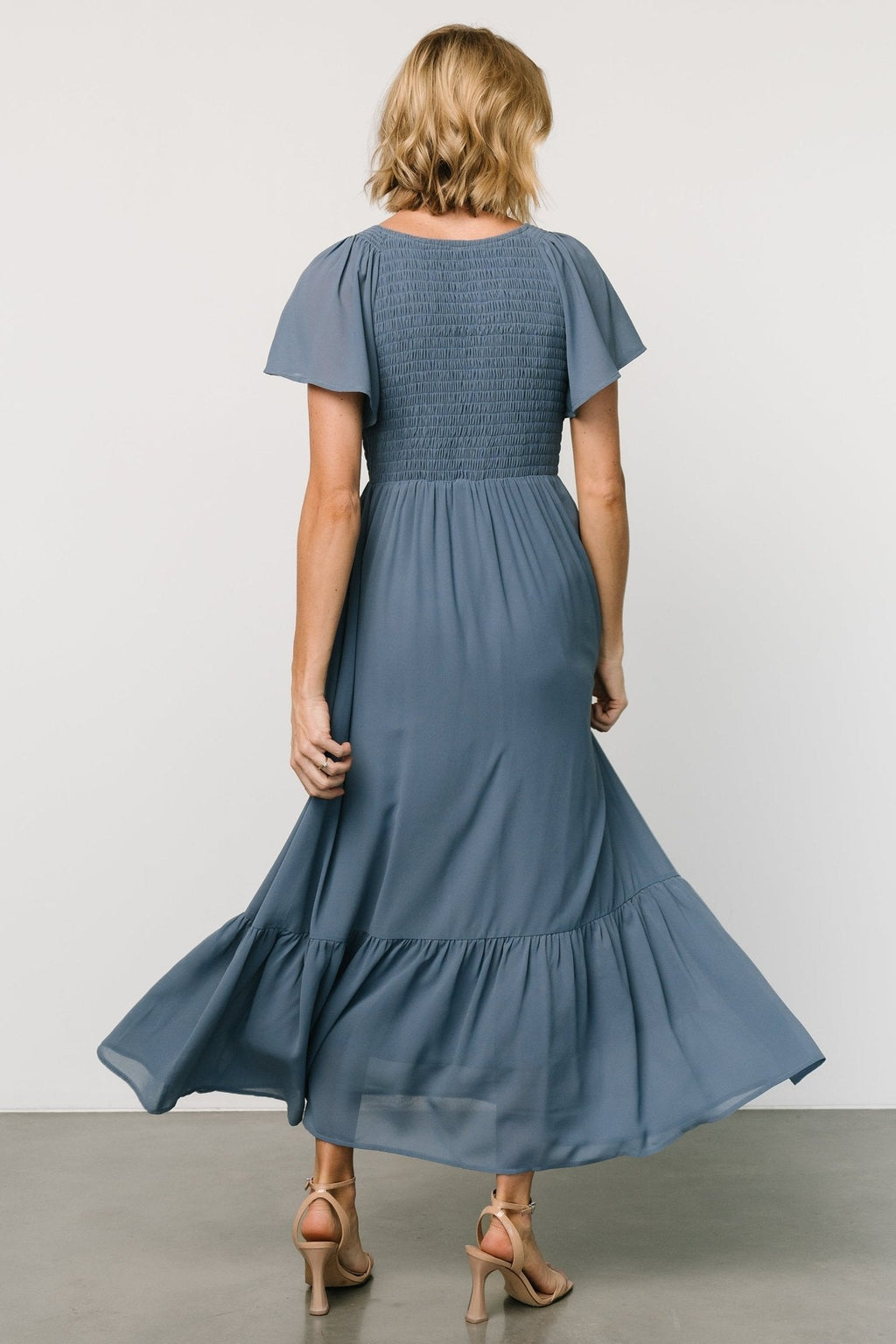 Monica Smocked Dress | Whisper Blue
