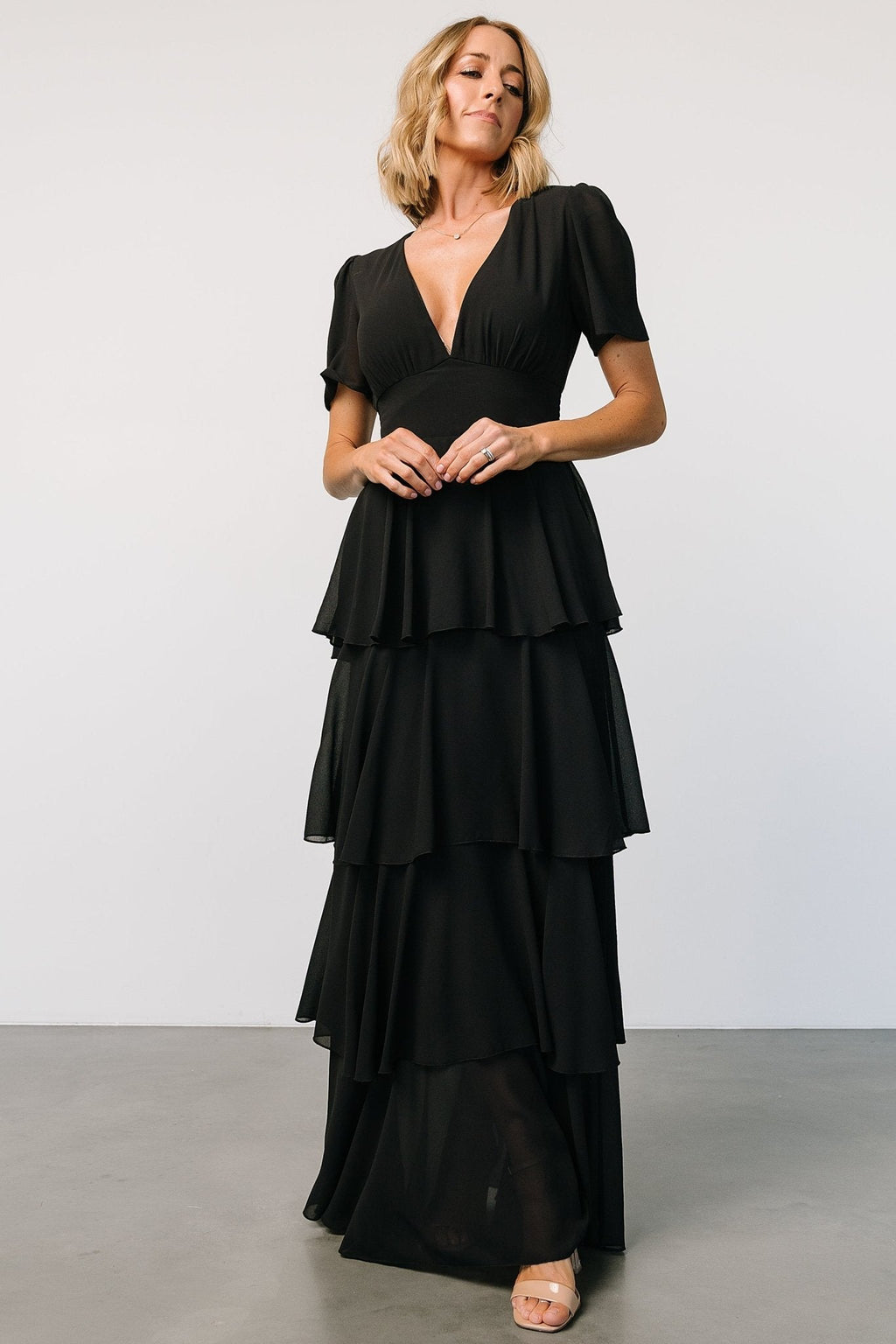 Montaigne Ruffle Maxi Dress | Black