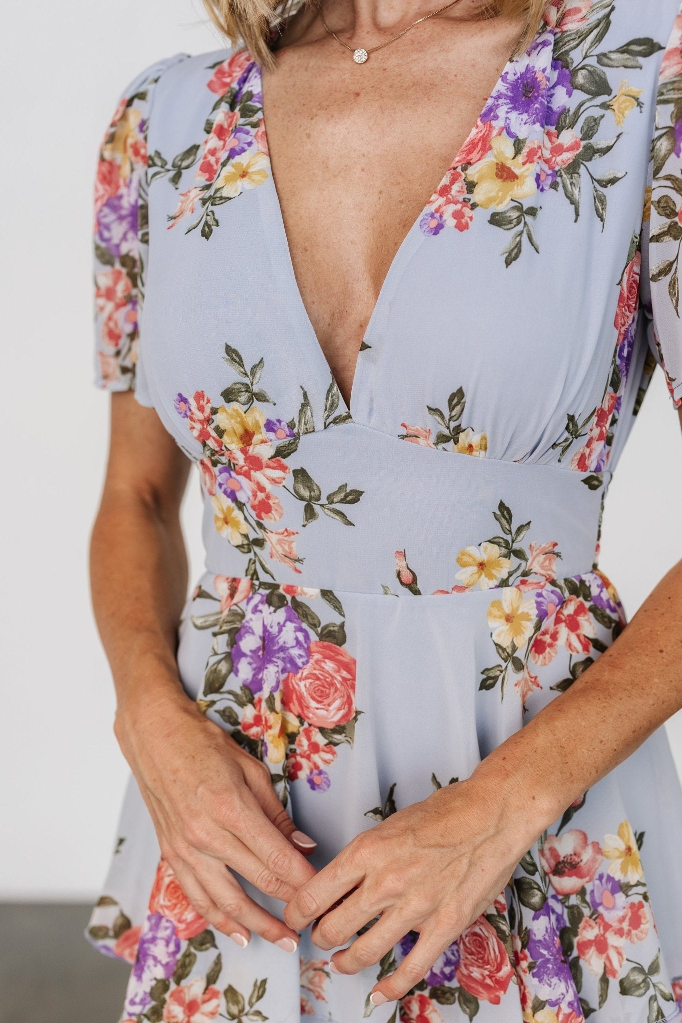 Montaigne Ruffle Maxi Dress | Light Blue Floral