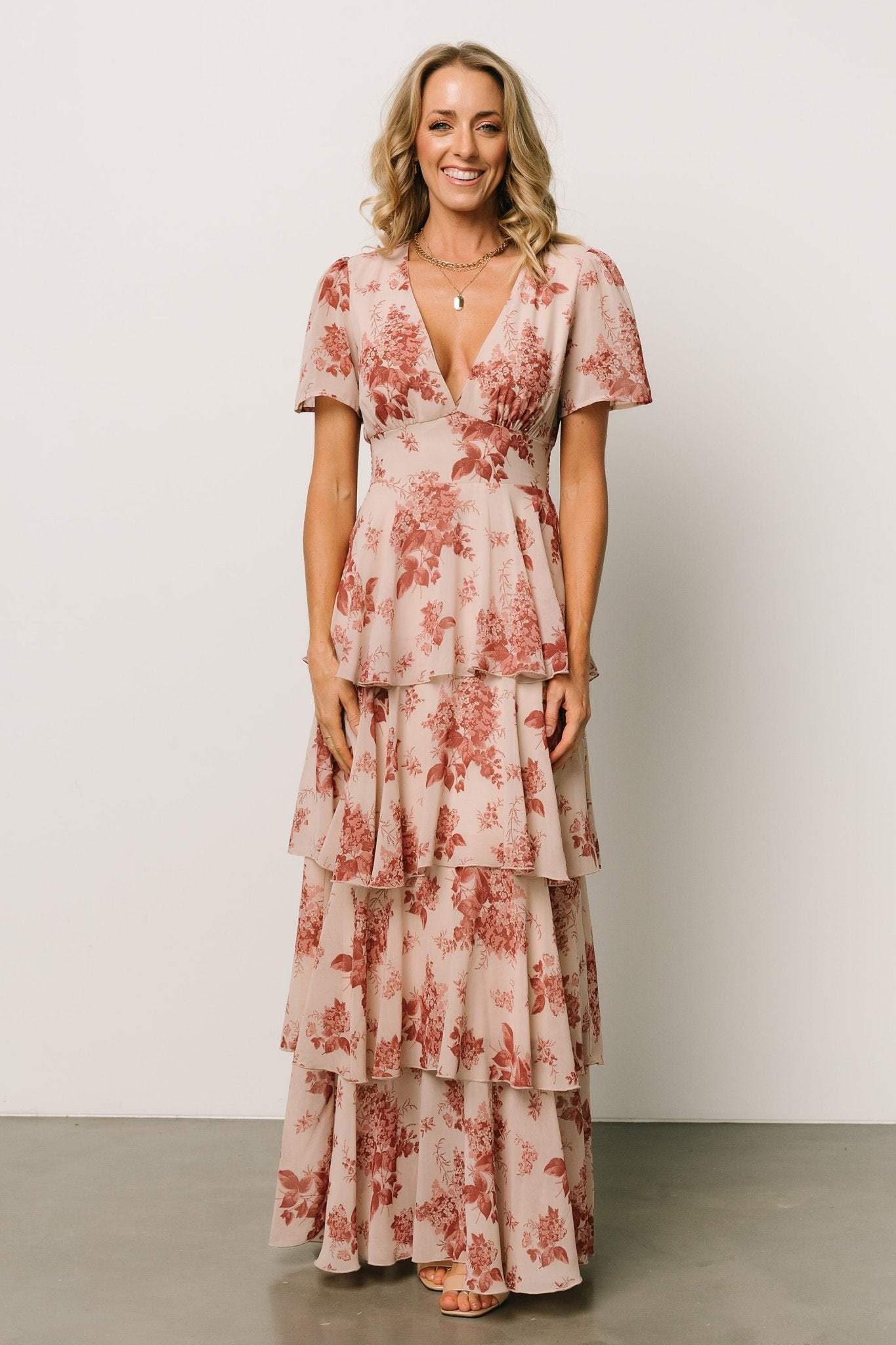 Montaigne Ruffle Maxi Dress | Rose Floral