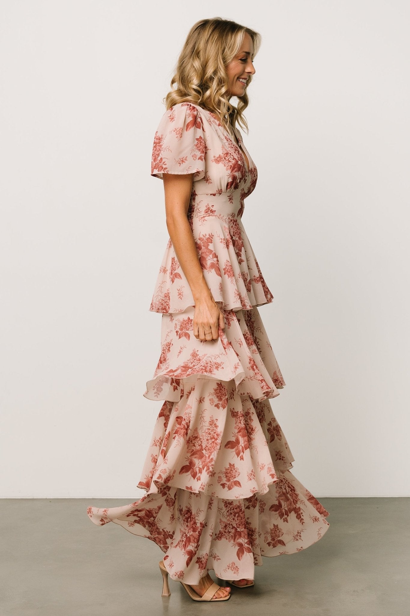 Montaigne Ruffle Maxi Dress | Rose Floral