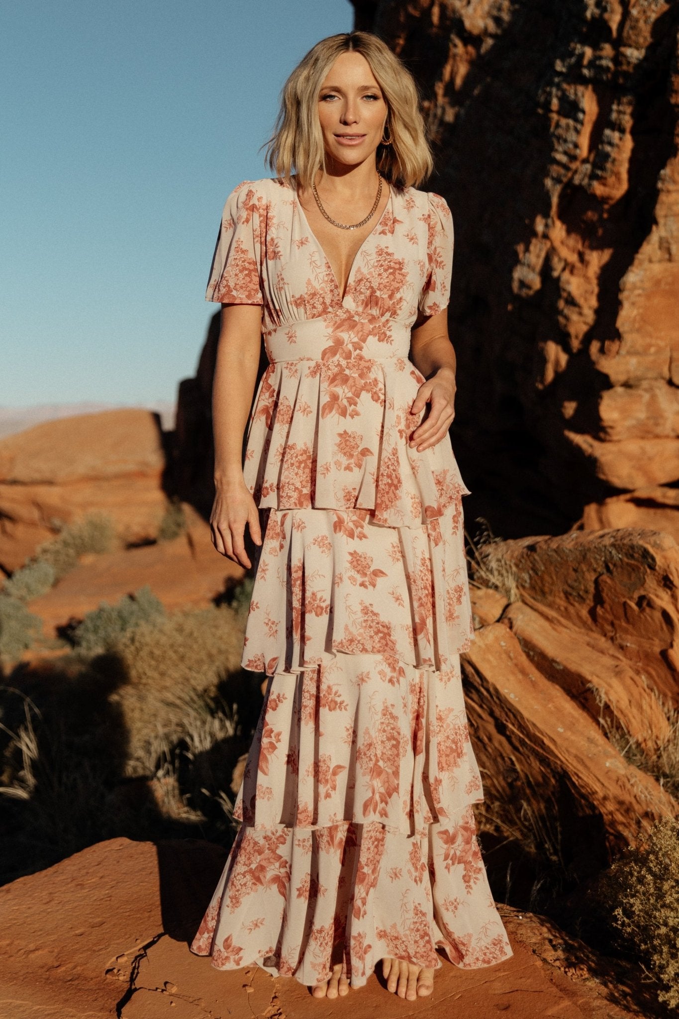 Montaigne Ruffle Maxi Dress | Rose Floral