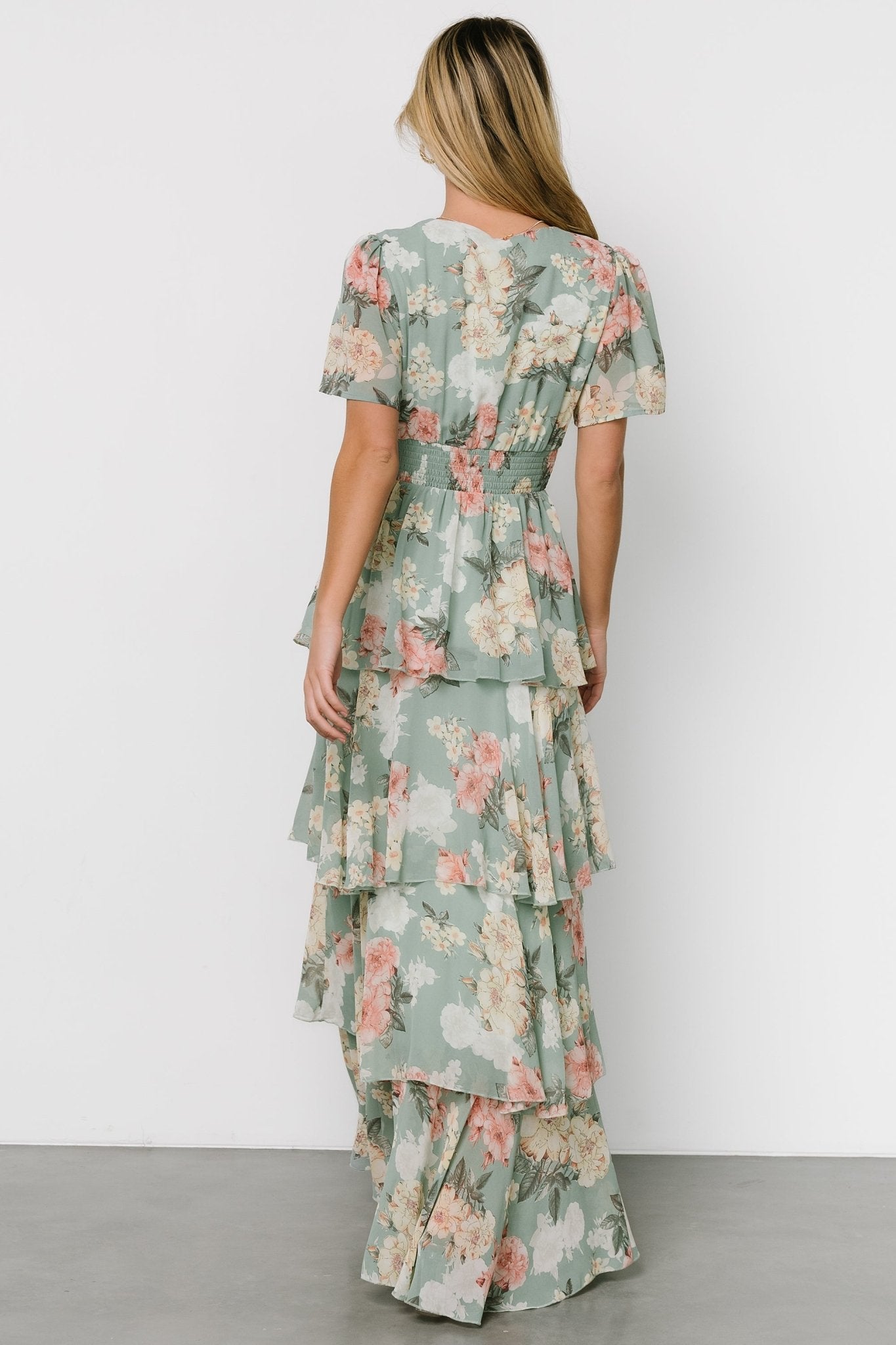 Montaigne Ruffle Maxi Dress | Sage Floral