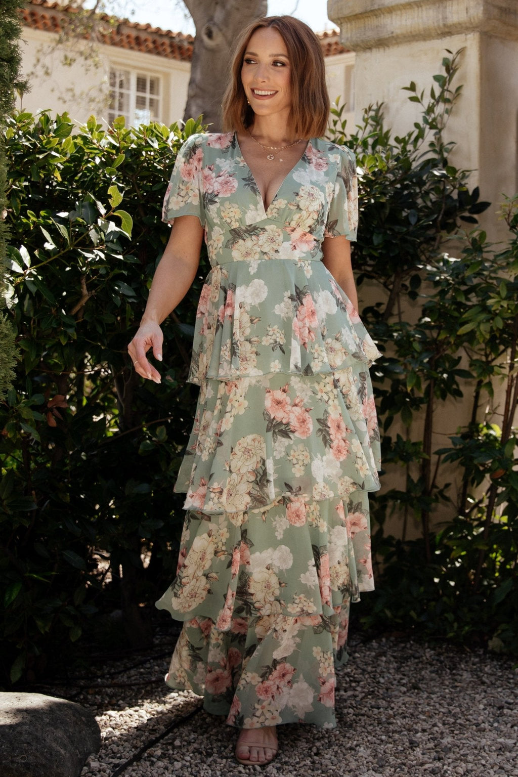 Montaigne Ruffle Maxi Dress | Sage Floral