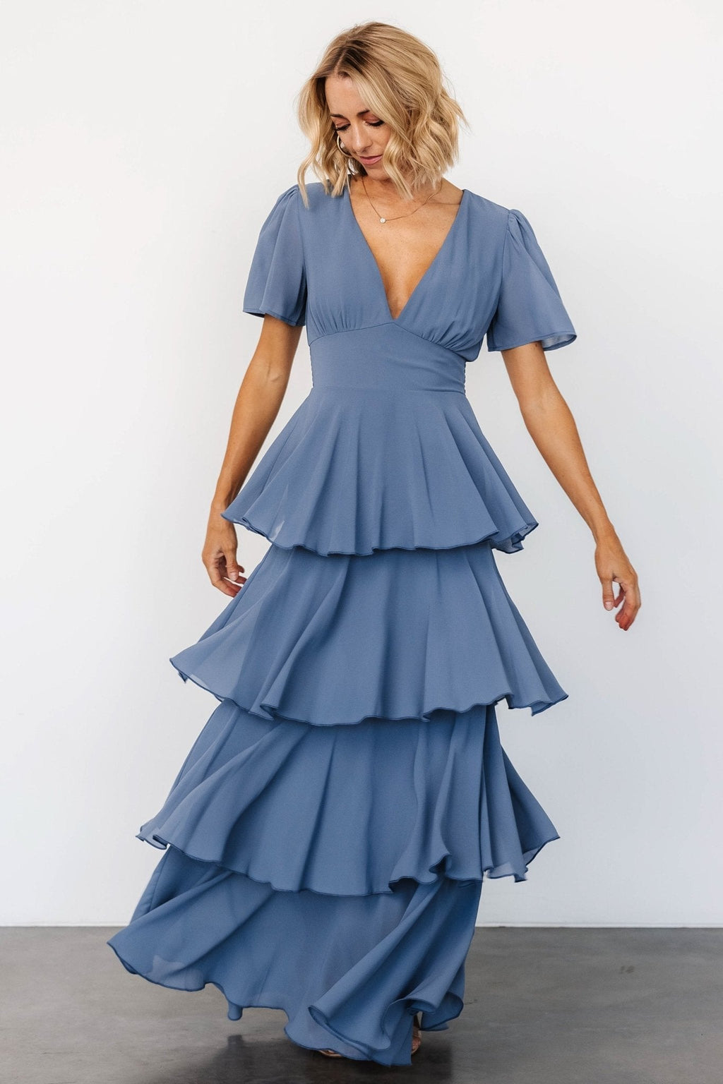 Montaigne Ruffle Maxi Dress | Whisper Blue