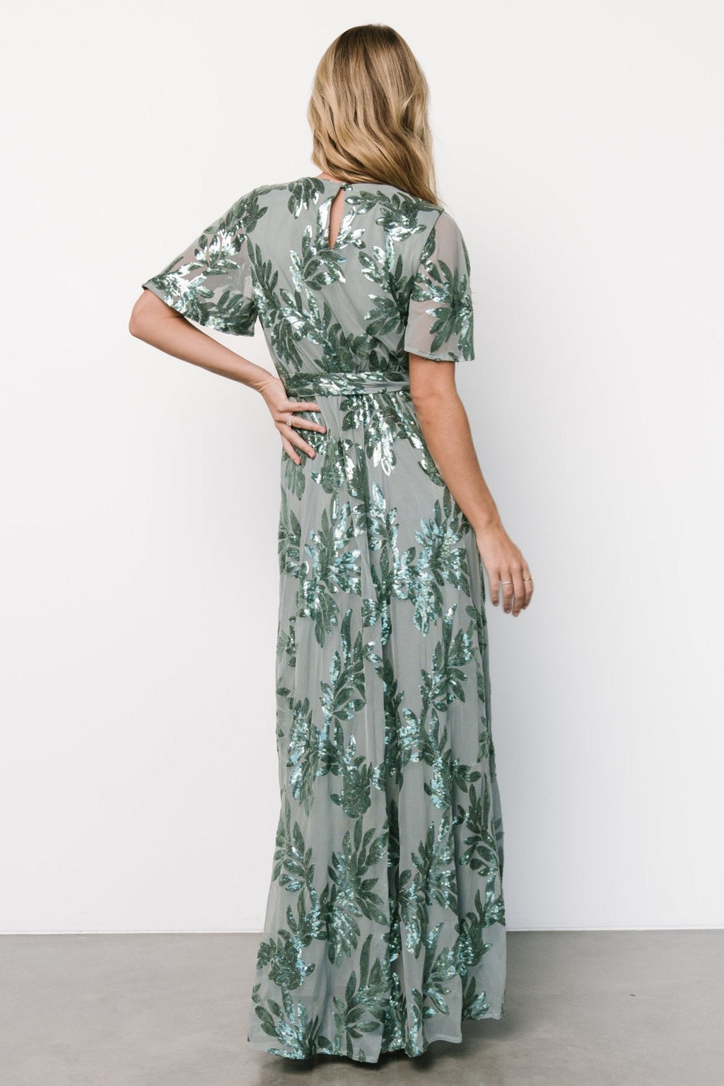 Muse Sequin Maxi Dress | Eucalyptus