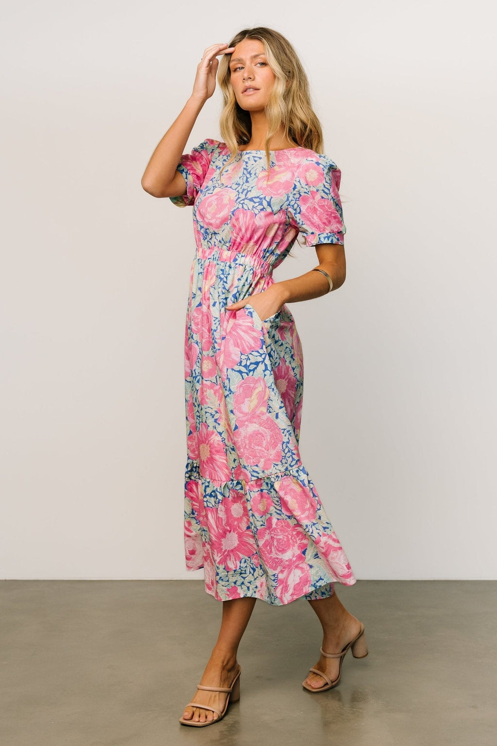 Myers Dress | Blue + Pink Floral