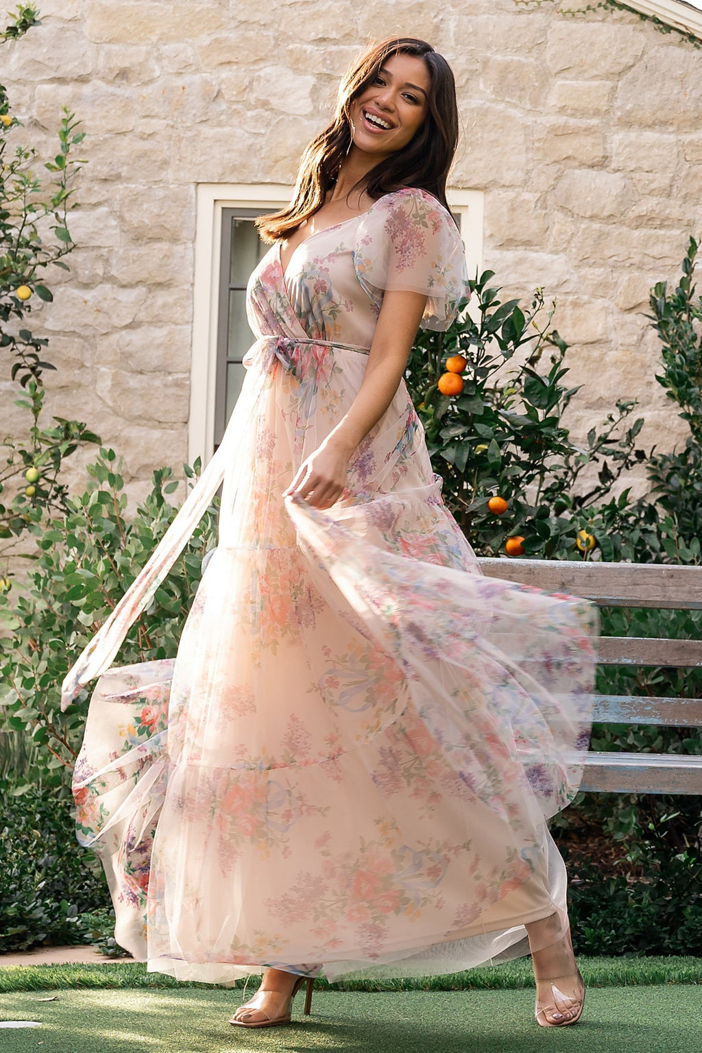 Nicola Tulle Maxi Dress | Romantic Floral