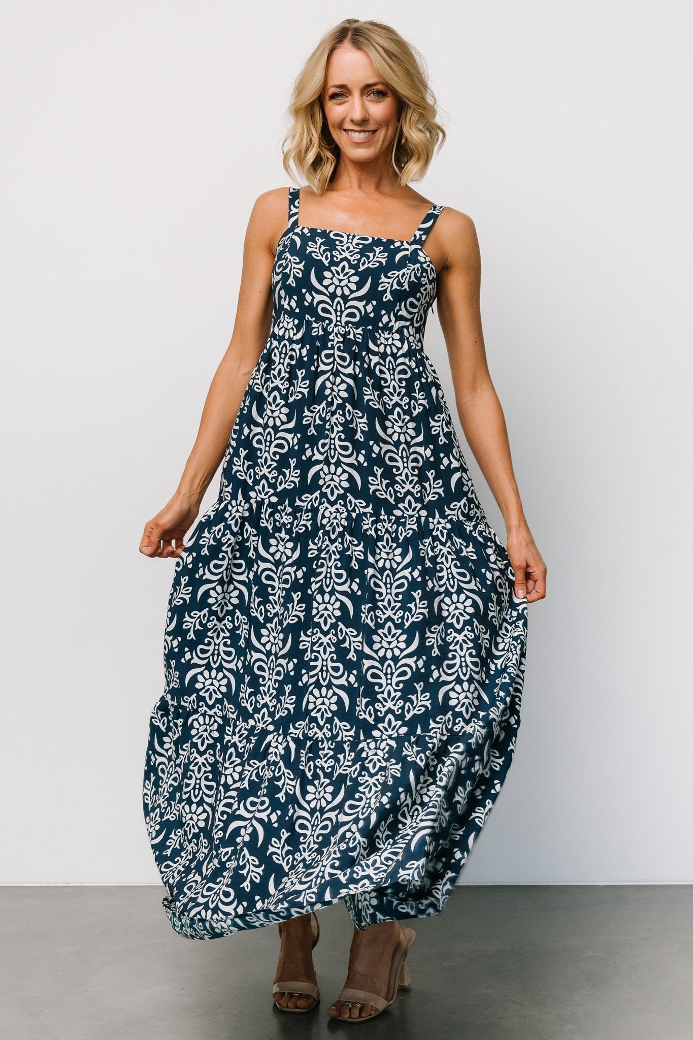 Oceanside Maxi Dress | Navy Print
