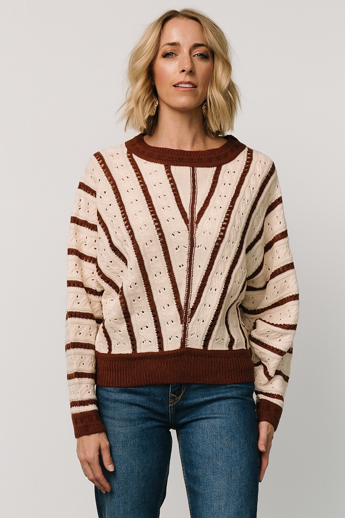 Paola Pointelle Sweater | Cream + Copper