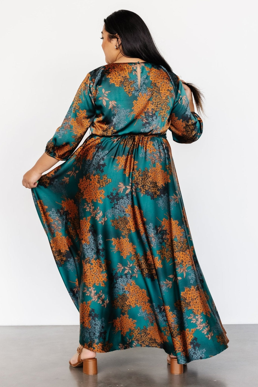 Paula Satin Maxi Dress | Jade Multi